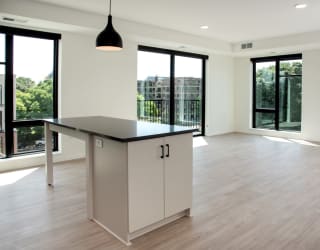 Unfurnished Living Room at The Hill Apartments, Minnesota
