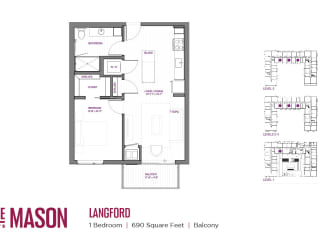 Langford Floor Plan at The Mason, St. Paul, Minnesota