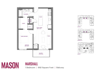 Marshall Floor Plan at The Mason, St. Paul, Minnesota