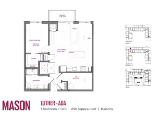 Luther ADA Floor Plan at The Mason, St. Paul, MN, 55114