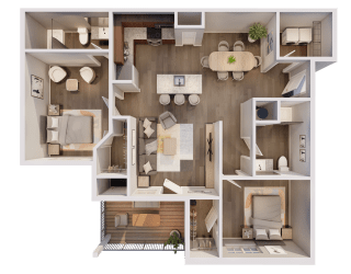 a floor plan of a house with a bedroom and a living room