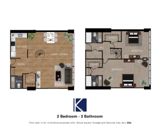 two bedroom floor plan  the residences at