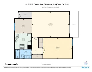 1 bedroom floor plan at Casa De Oro Apartments, California