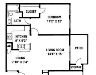 A black and white image of a floor plan for a home.