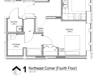 A floor plan of a house with labeled rooms and dimensions.