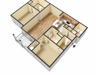 B1 (Traditional) Floor Plan at Island Park Apartments in Shreveport, Louisiana, LA