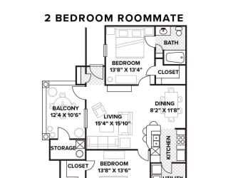 Floor Plan 2 Bedroom Ensuite