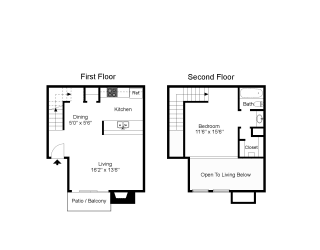 Montfort Crossing Apartments A3 floor plan, 2D, 1bed, 1bath and 688 sqft. Dallas, TX