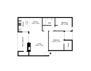 B1 2D floor plan of Montfort Crossing in Dallas, TX