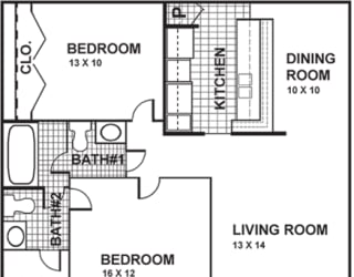Floor Plan B 2/1.5