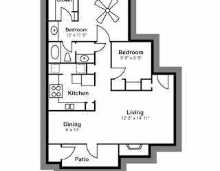 B1 floor plan at Vista Crossing apartments in San Antonio, TX
