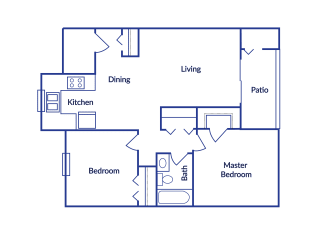 B1 2D Floorplan at Stanford Village in Norcross, GA