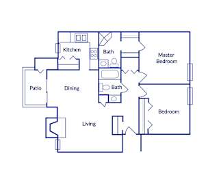 B2 2D Floorplan at Stanford Village in Norcross, GA