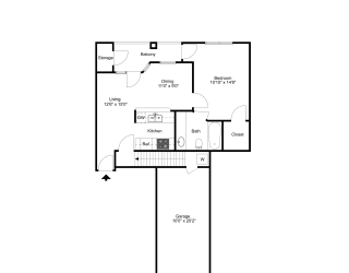 A1 2D floor plan of La Costa Apartment in Plano, TX