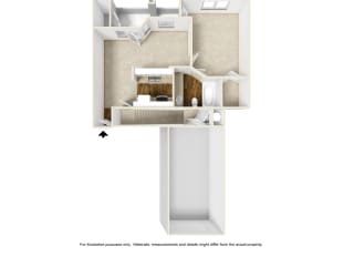 A1 3D floor plan of La Costa Apartment in Plano, TX