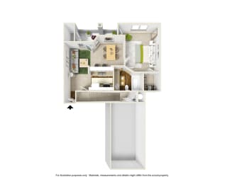 A1 3D floor plan 2 of La Costa Apartment in Plano, TX