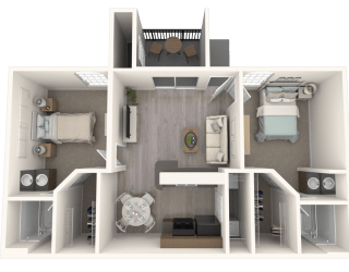 2 Bed 2 Bath Floor Plan at Oaks of Westlakes Apartments, San Antonio, Texas