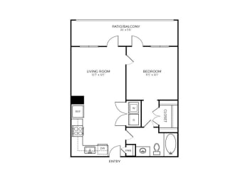A1 Floor Plan at Addison Medical Center Apartments, San Antonio, TX
