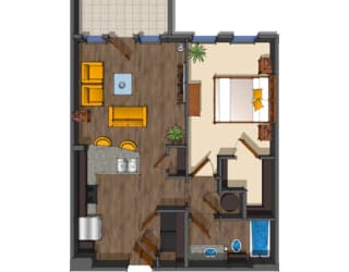 1x1 Bedroom at District at Medical Center, Texas, 78229