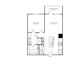A2S Floor Plan at Addison Medical Center Apartments, San Antonio
