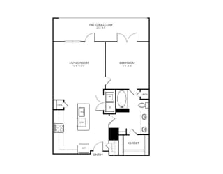 A3-1 Floor Plan at Addison Medical Center Apartments, Texas