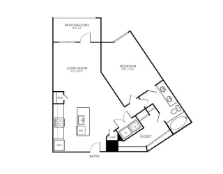 A5 Floor Plan at Addison Medical Center Apartments, San Antonio, 78229