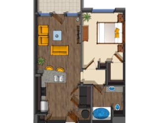 1x1 Bedroom at District at Medical Center, San Antonio, Texas