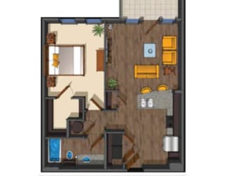 1x1 Bedroom at District at Medical Center, San Antonio