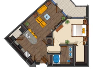 1x1 Bedroom at District at Medical Center, San Antonio, TX