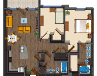 2x2 Bedroom at District at Medical Center, San Antonio, Texas