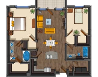 2x2 Bedroom at District at Medical Center, San Antonio