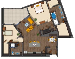 2x2 Bedroom at District at Medical Center, San Antonio, 78229