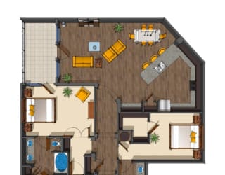 2x2 Bedroom at District at Medical Center, San Antonio, Texas
