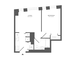 A1 Floor Plan at Link Apartments® QPN, Long Island City, NY
