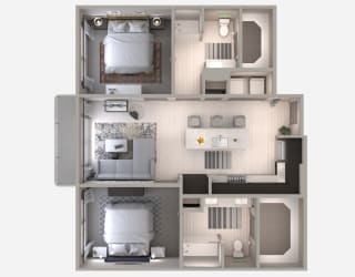 Two Bedroom B2 Floor Plan at Centra