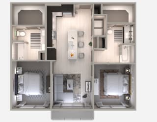 Two Bedroom B3 Floor Plan at Centra