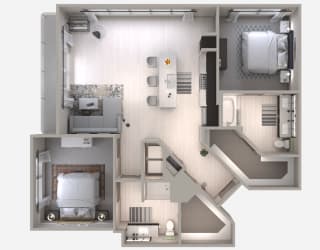 Two Bedroom B6 Floor Plan at Centra