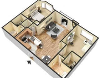 2 bed 2 bath Coronado Floor Plan at Playa Summit, Los Angeles