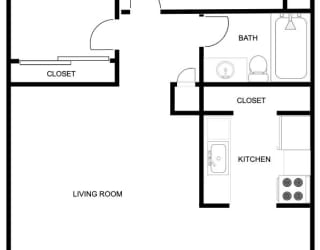 a floor plan of an apartment at Shiloh Commons