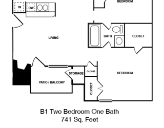 a floor plan of townhouse apartments with bedrooms and baths and a living room