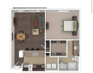The Marley Floor Plan at The Maywood, Oklahoma City, OK, 73104