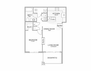 the 1-bedroom Aura flat floorplan at Grand Legacy in West Omaha, NE