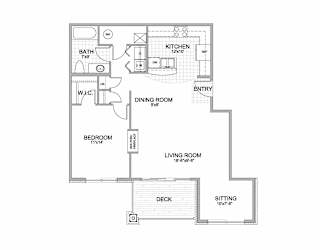 the 1-bedroom Sunshine flat floorplan at Grand Legacy in West Omaha, NE
