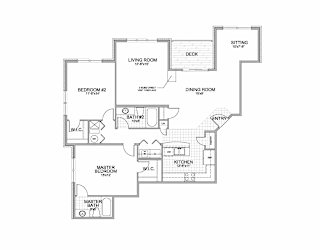 the 2-bedroom Solstice flat floorplan at Grand Legacy in West Omaha, NE