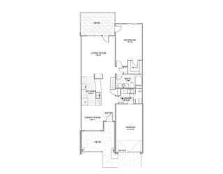 the 1-bedroom Horizon townhome floorplan at Grand Legacy in West Omaha, NE