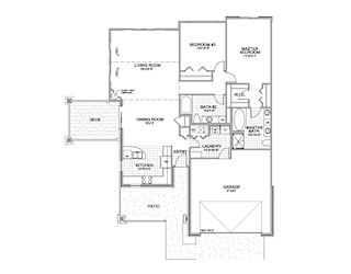 the 2-bedroom Natura townhome floorplan at Grand Legacy in West Omaha, NE