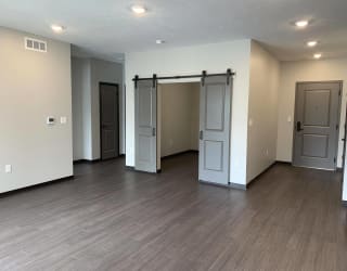 Open living area with den or office space centrally located