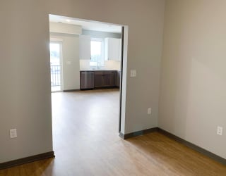 Light gray office space with outlets at Haven at Uptown
