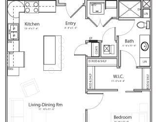 Bliss (B1-1) one bedroom one bathroom at Haven at Uptown