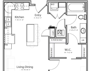 Bliss (B1-2) one bedroom one bathroom at Haven at Uptown
